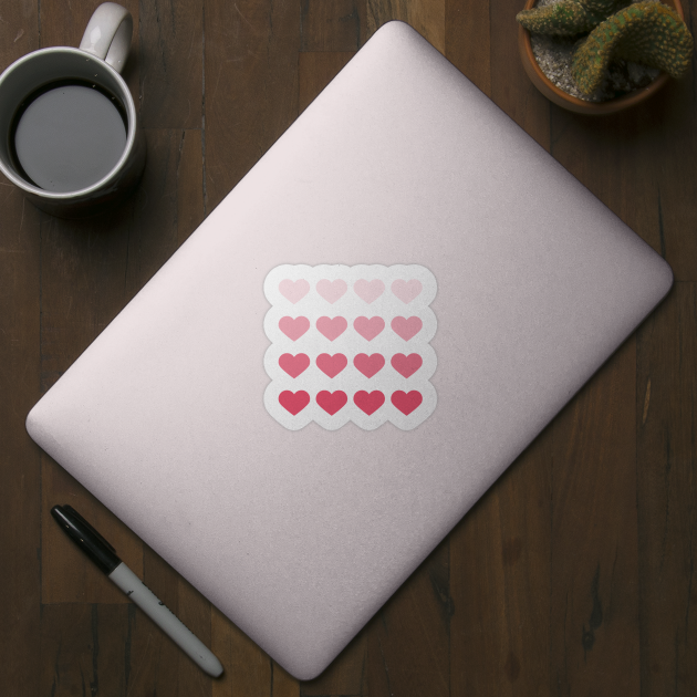 Pink Ombre Hearts by heartlocked